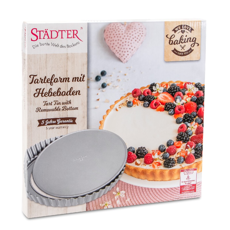 Moule a tarte ou a quiche fond amovible 28 cm we love baking - stadter