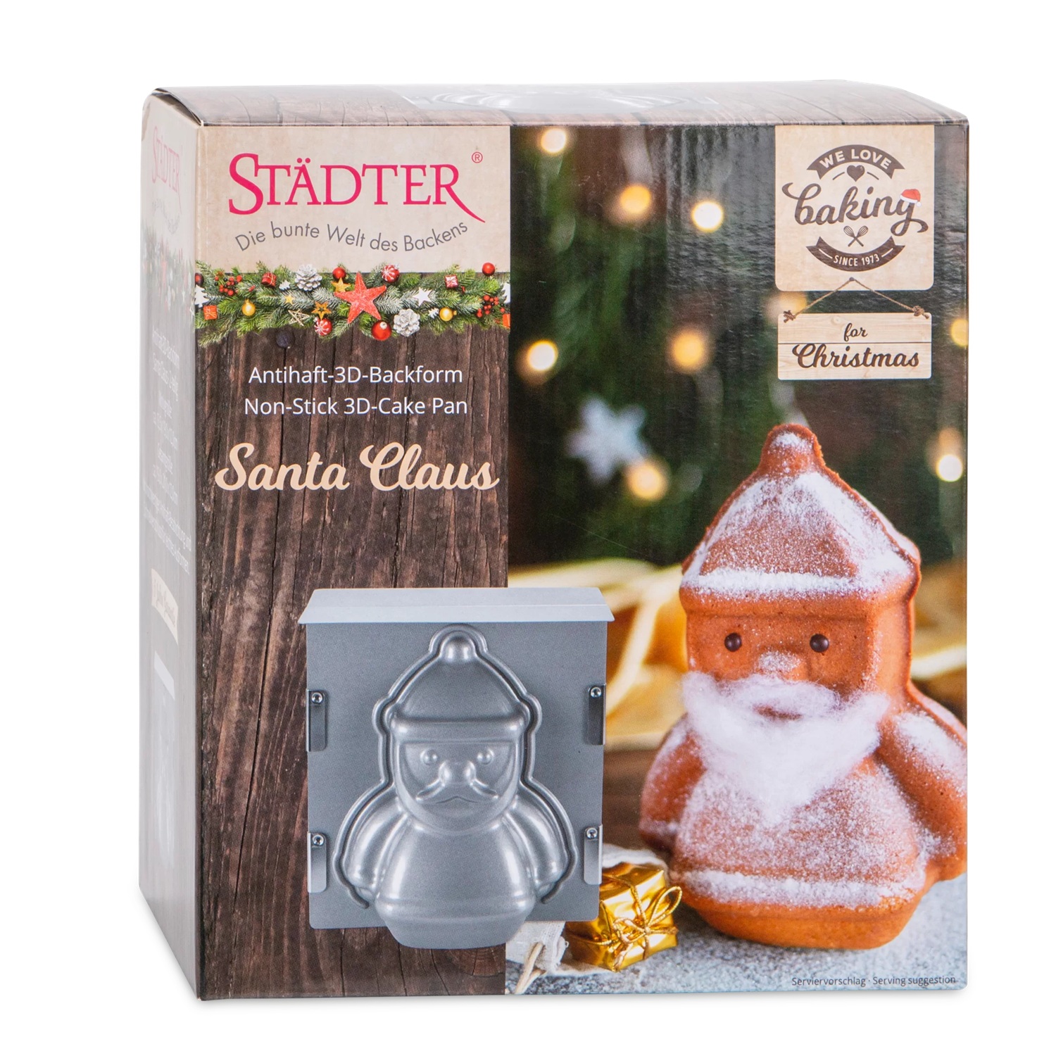 Moule à pâtisserie 3d - père noël - 19 cm - we love backing - stadter