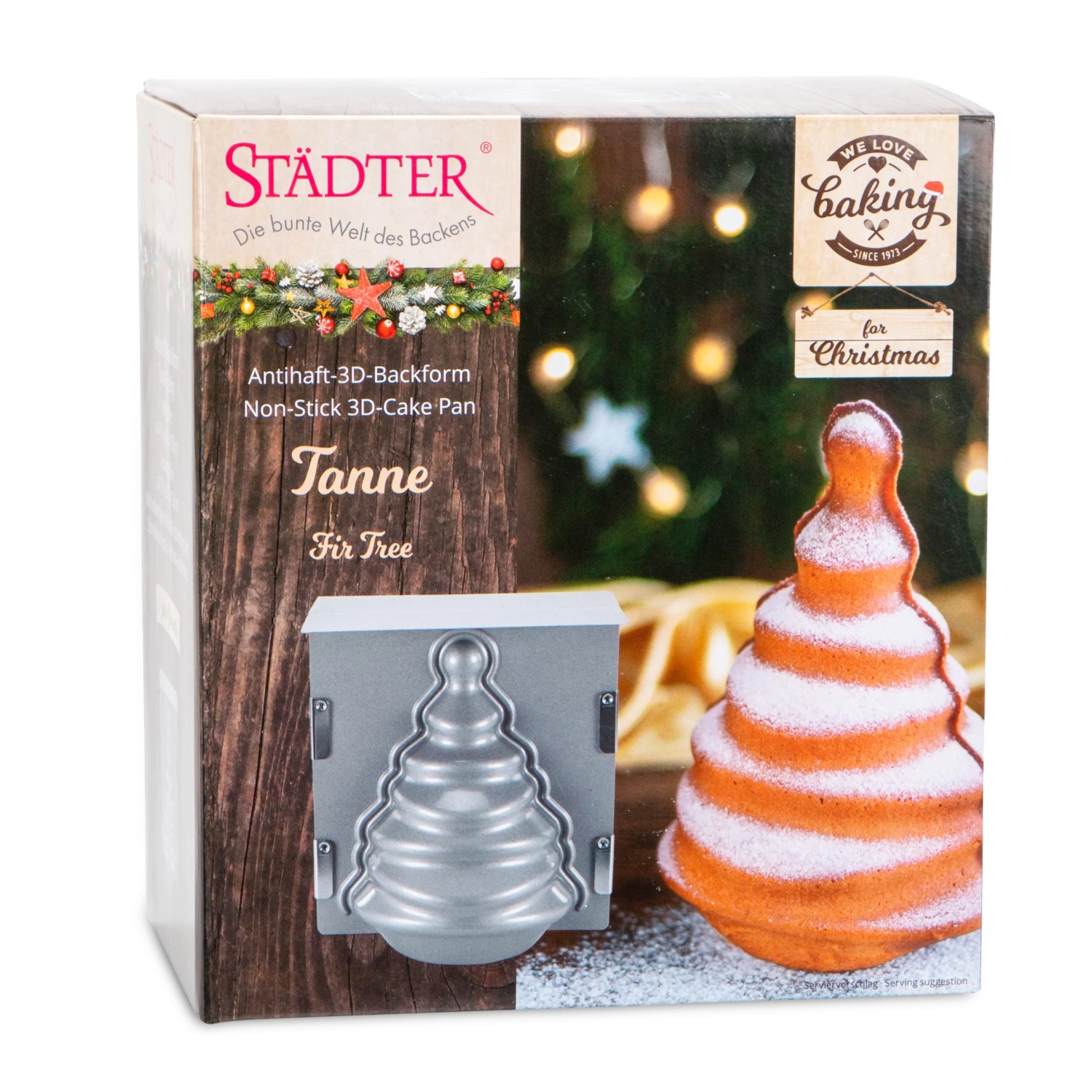 Moule à pâtisserie 3d - sapin de noël - 19 cm - we love backing - stadter
