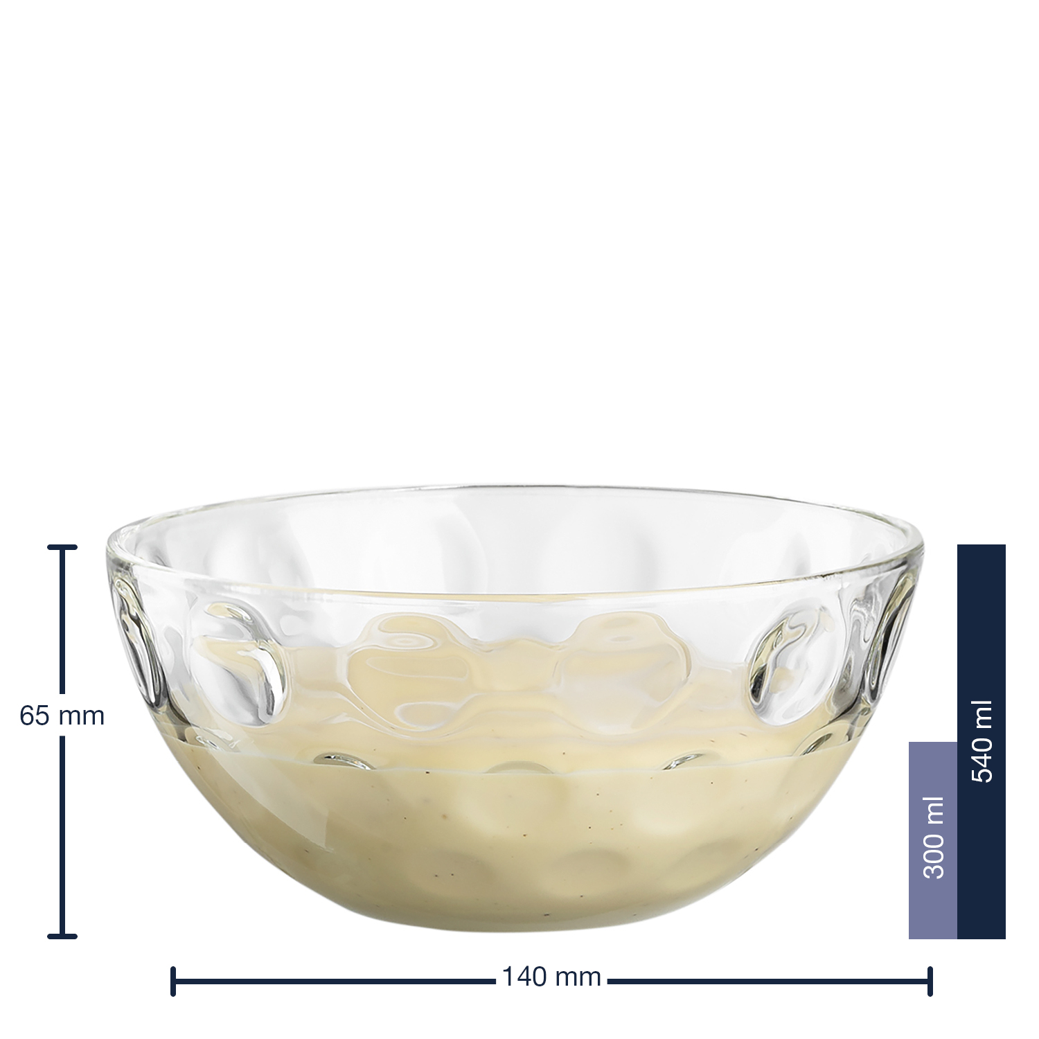 Ensemble saladier en verre ø28 cm et 4 coupelles cucina optic - leonardo