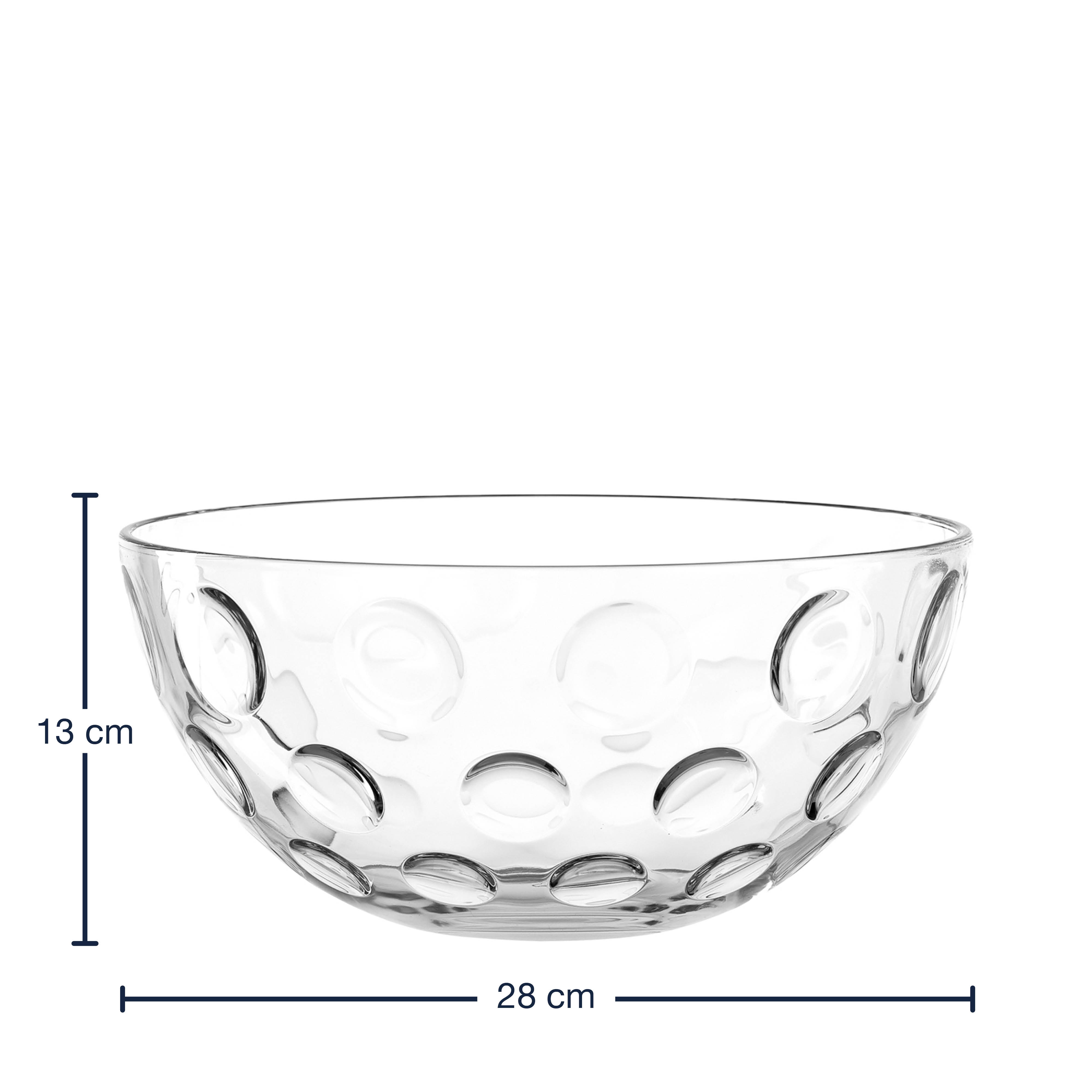 Ensemble saladier en verre ø28 cm et 4 coupelles cucina optic - leonardo