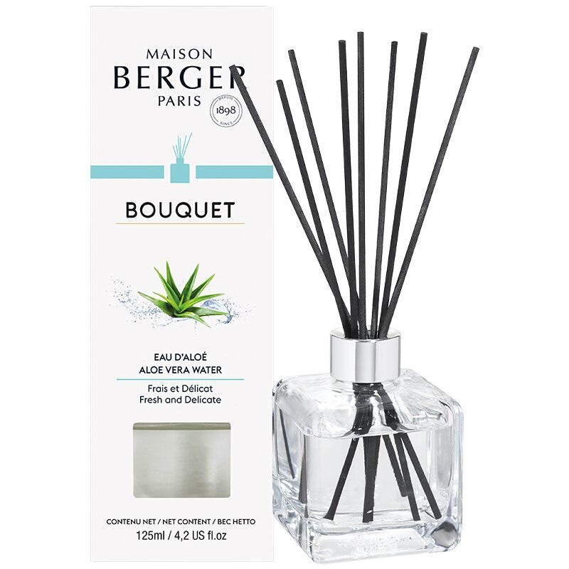 Bouquet cube brins parfumes 100 ml eau d'aloes - maison berger paris
