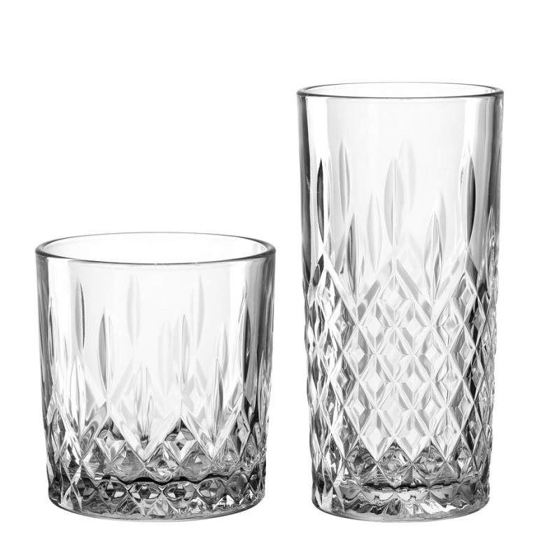 Lot de 12 verres limited 6 verres hauts et 6 verres bas - leonardo 