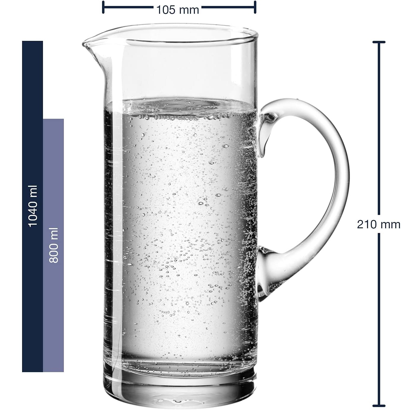 Cruche a eau en verre ciao vip 1,0 l - leonardo