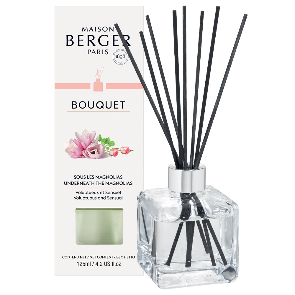 Bouquet cube brins parfumes 100 ml sous les magnolias - maison berger paris