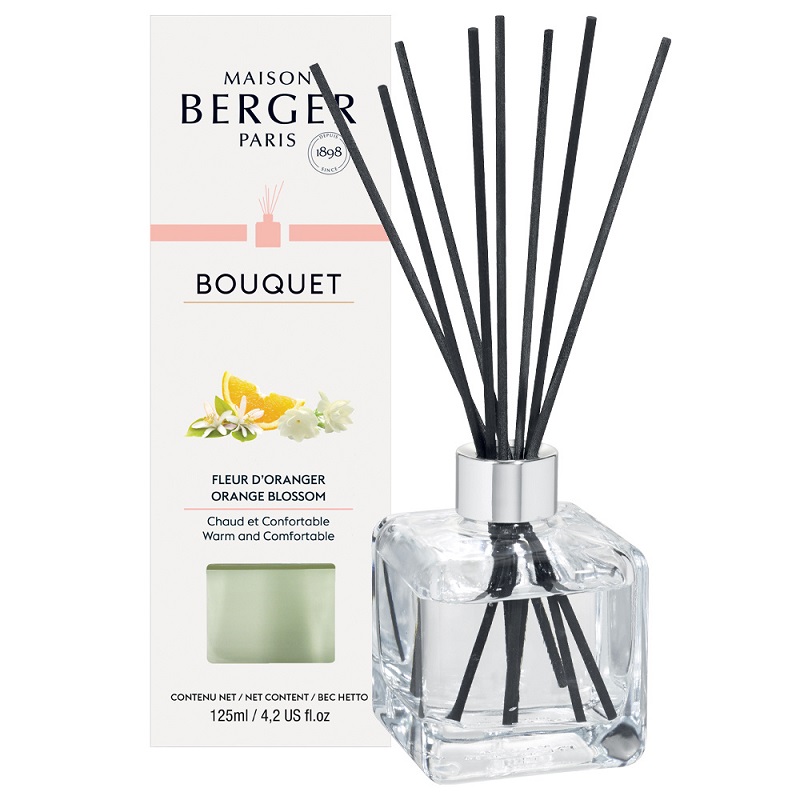 Bouquet cube brins parfumes 100 ml fleur d'oranger - maison berger paris