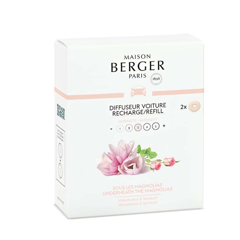 Lot de 2 recharges pour diffuseur voiture sous les magnolias - maison berger paris