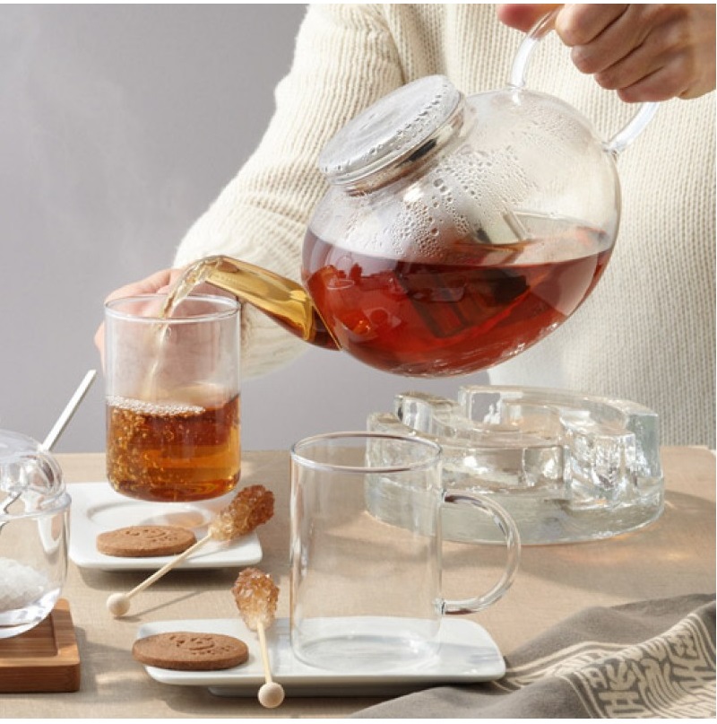Theiere en verre avec filtre inox 1,2 l moon - leonardo