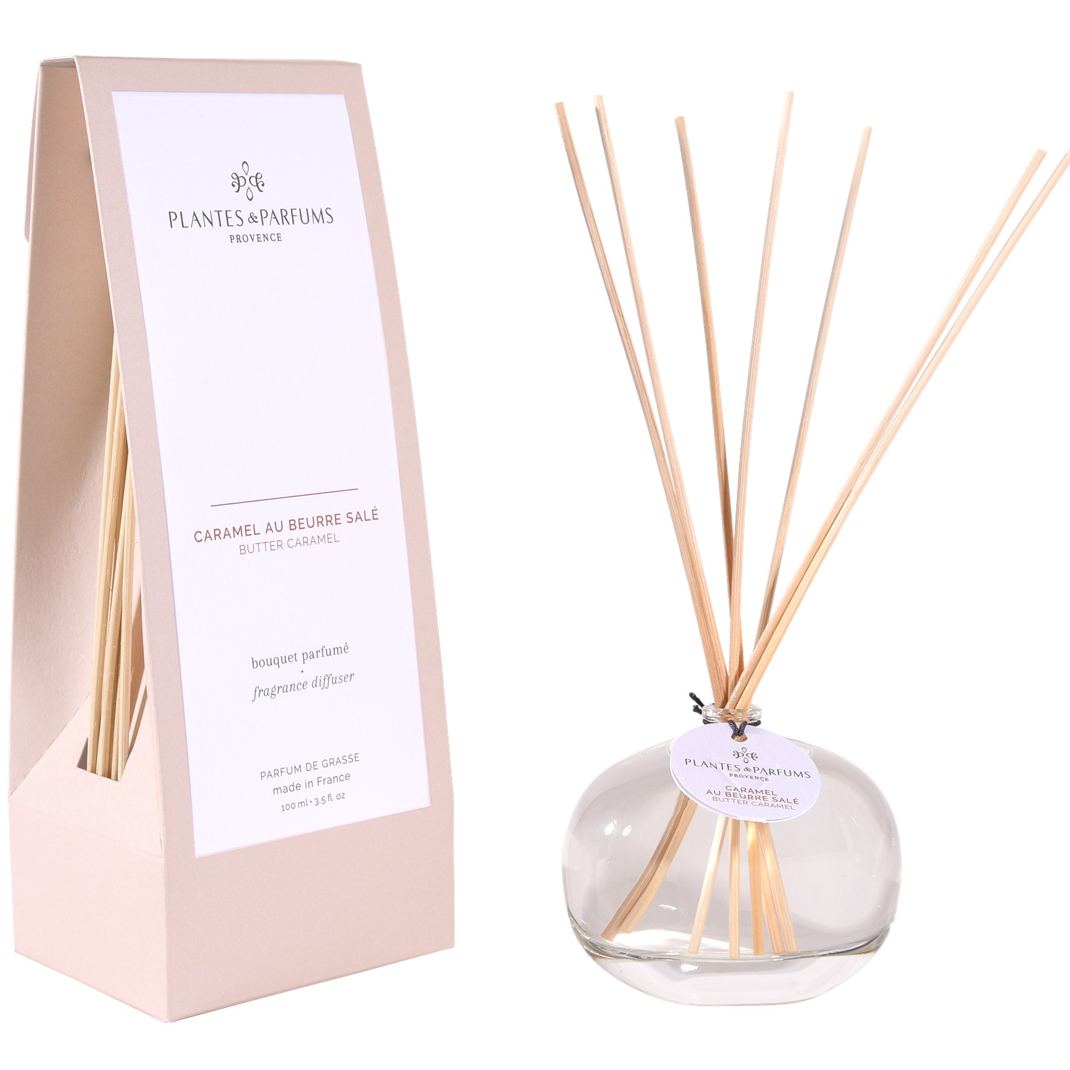 Bouquet à brins parfumés 100 ml caramel au beurre salé - plantes et parfums provence