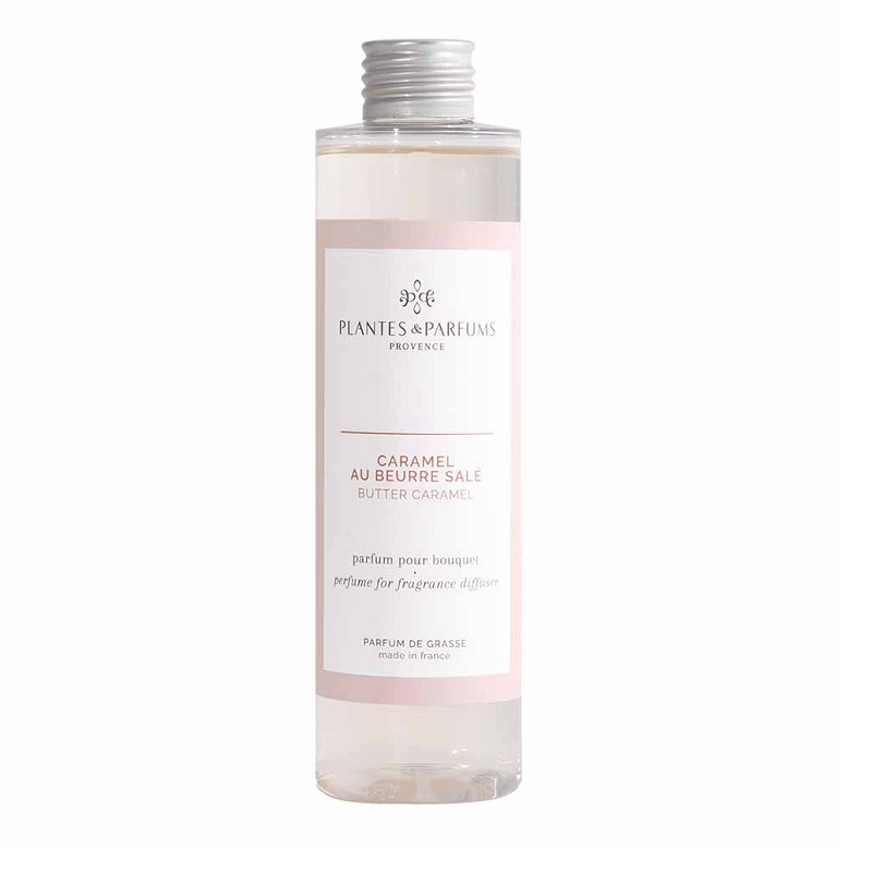 Recharge pour bouquet parfume 200ml caramel au beurre sale - plantes et parfums de provence