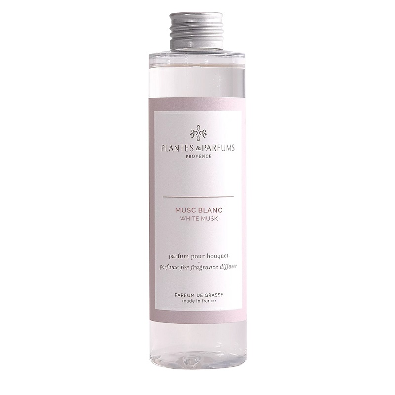 Recharge pour bouquet parfume 200ml musc blanc - plantes et parfums de provence