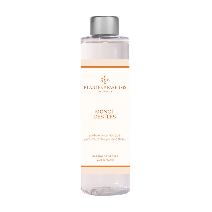 Recharge pour bouquet parfumé 200 ml monoï des îles - plantes et parfums de provence