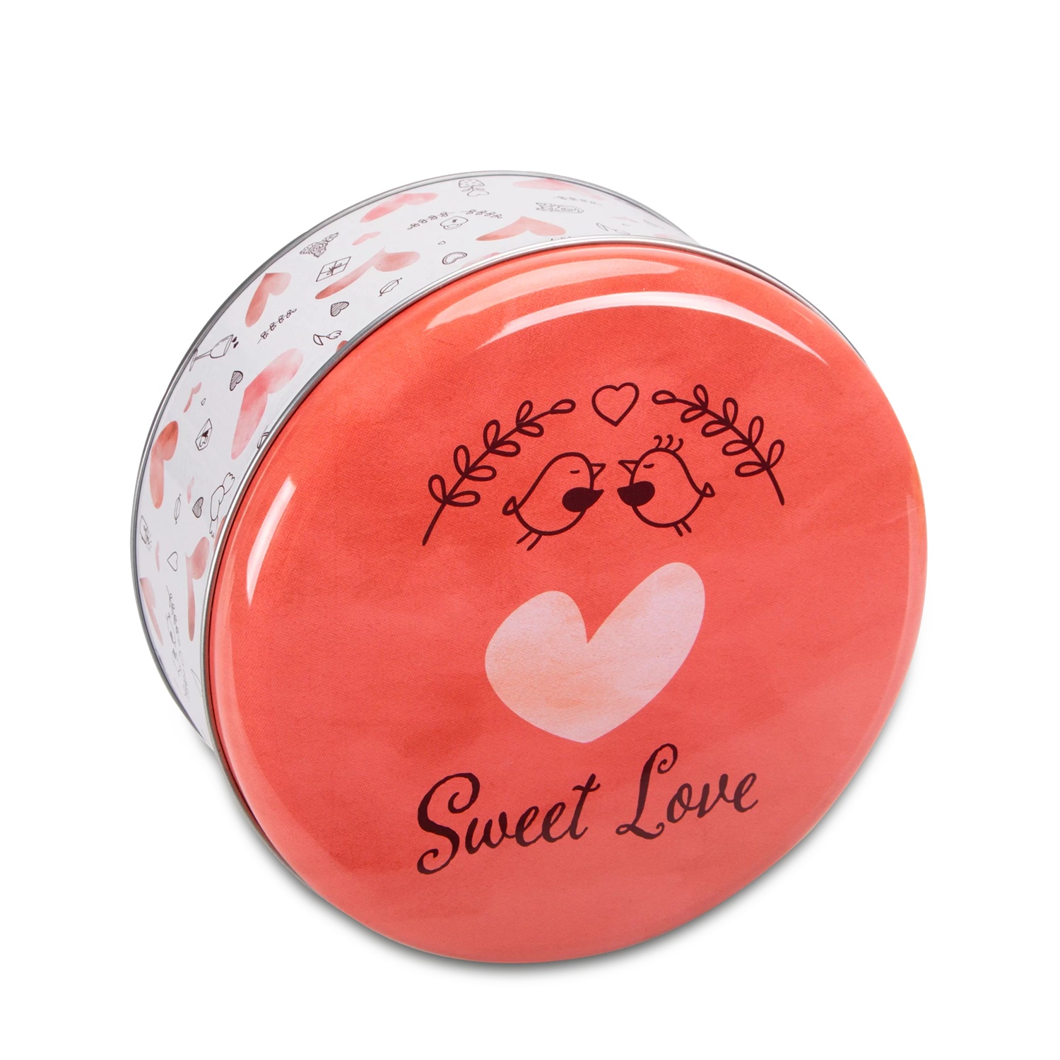 Boite à biscuit ronde en métal sweet love ø 16,5 cm / h 8 cm - stadter