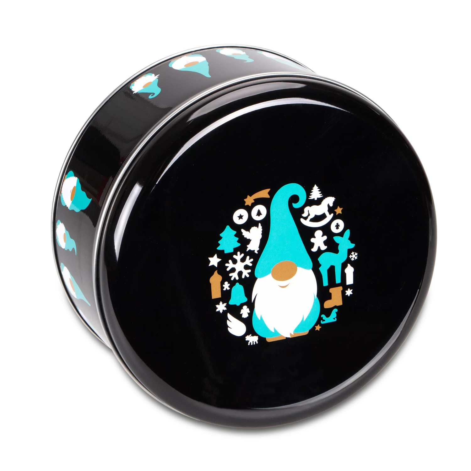 Boite à biscuit ronde en métal décor lutin ø 16,5 cm / h 8 cm - stadter