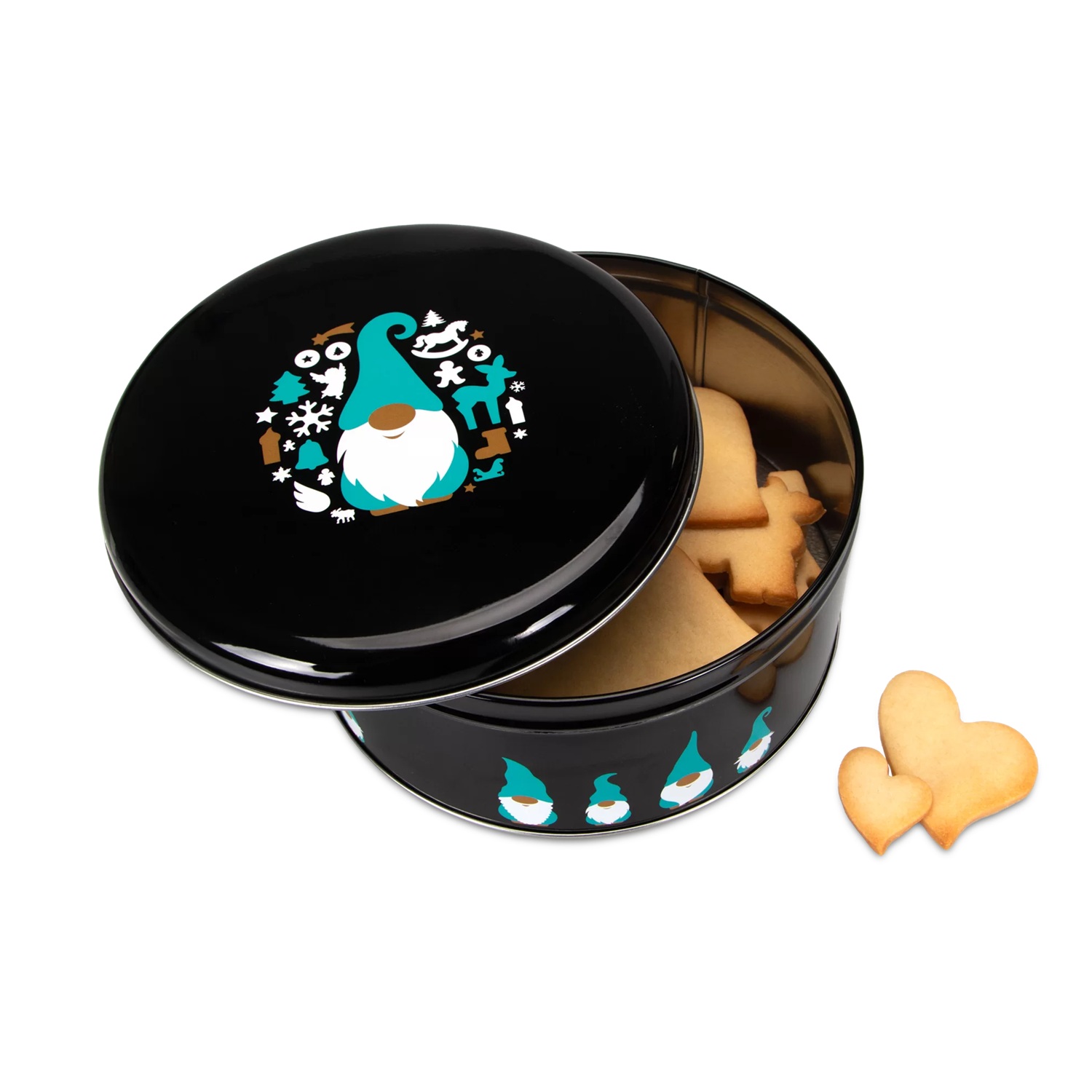 Boite à biscuit ronde en métal décor lutin ø 16,5 cm / h 8 cm - stadter