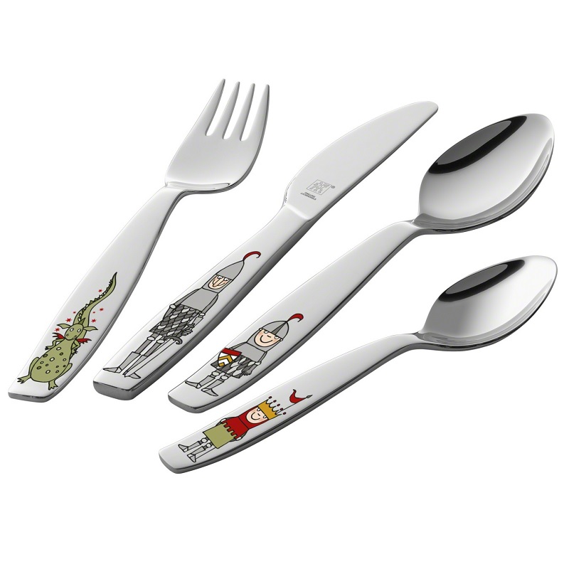 Lot de 4 couverts enfant decor chevalier - zwilling