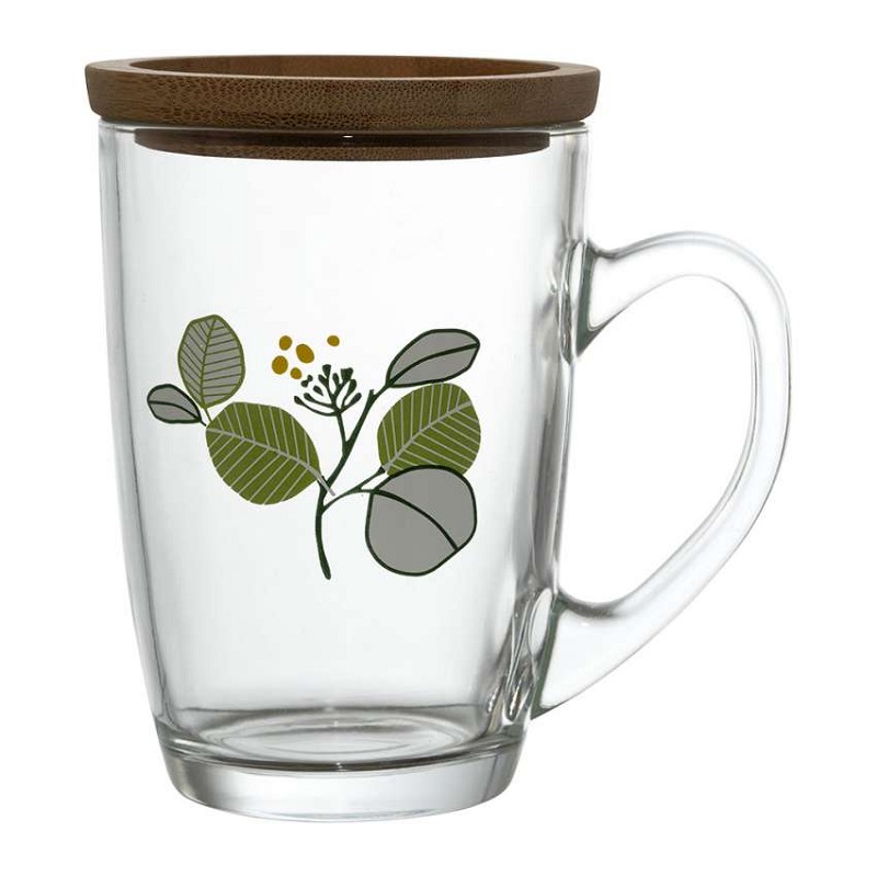 Mug fleur organic vert en verre boroscilicate 35 cl - sema