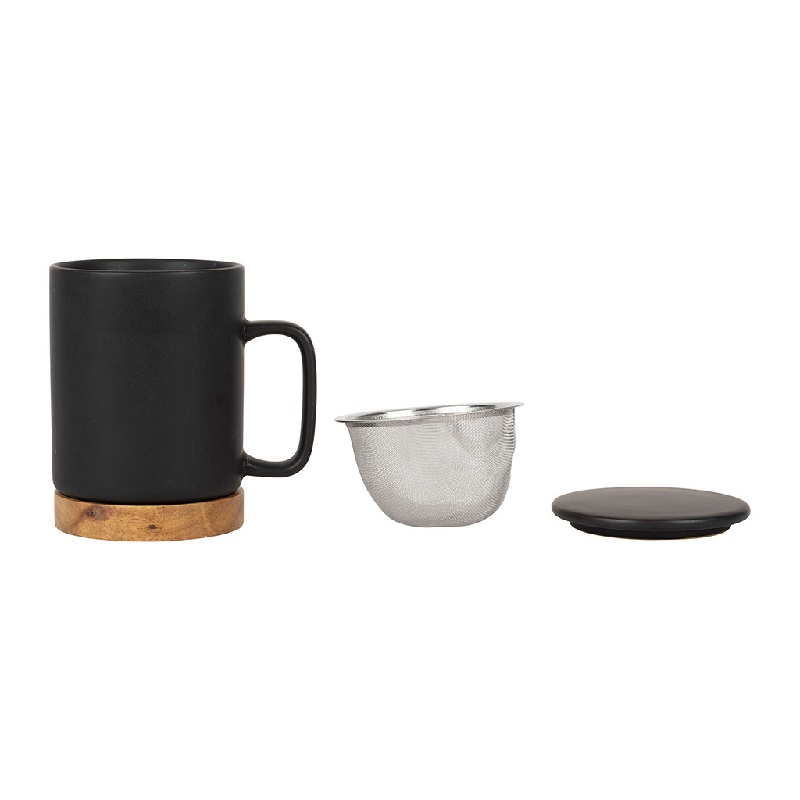 Tisaniere nordika en gres noir mat 37 cl filtre inox - sema