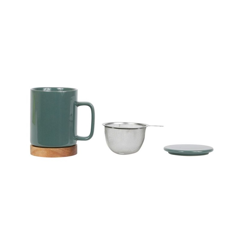 Tisanière nordika en grès kaki 35 cl filtre inox - sema