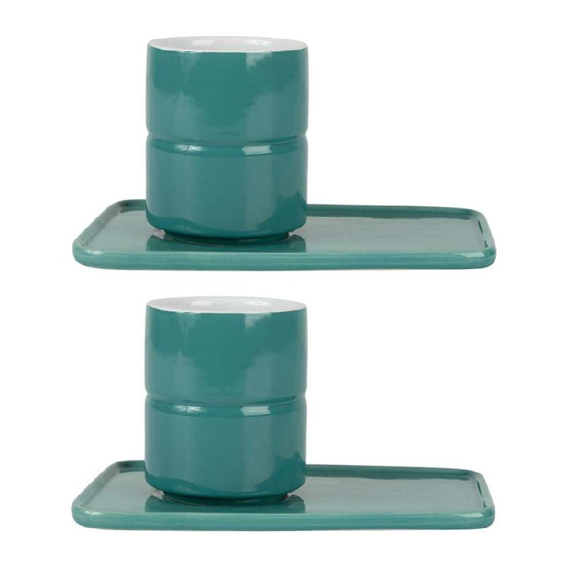 Lot de 2 gobelets a the ou cafe design emeraude 25 cl - sema