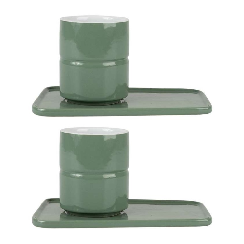 Lot de 2 gobelets a the ou cafe design vert 25 cl - sema