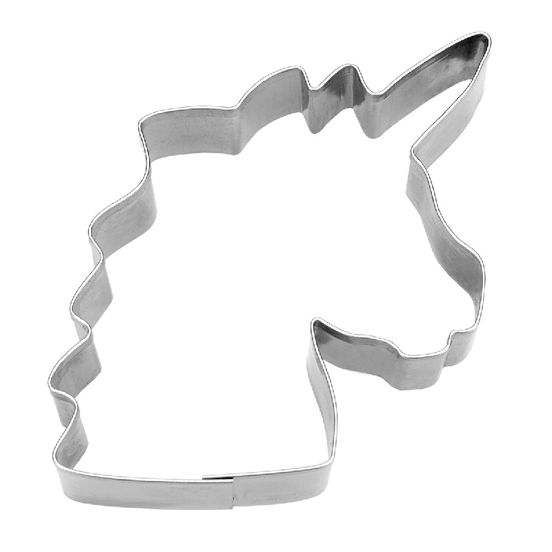 Emporte piece a patisserie en forme de tete de licorne en inox 8 cm - stadter