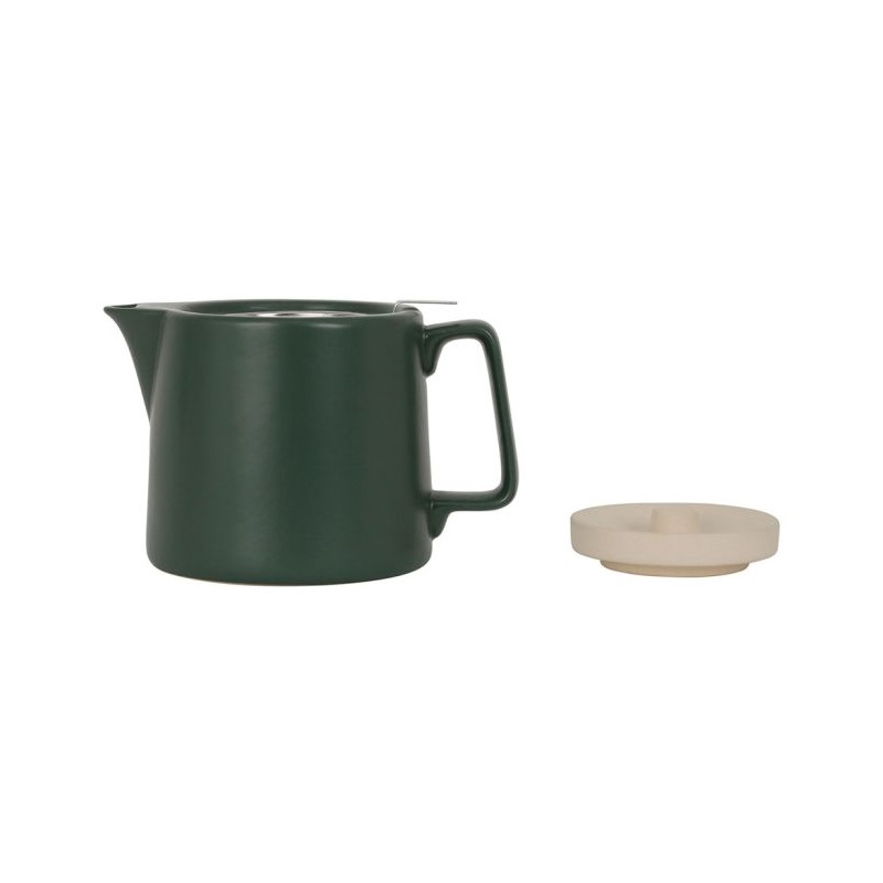 Theiere verde sauge mat 1l gres + filtre inox- sema