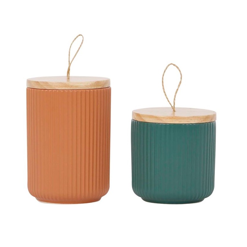Lot de 2 pots sweet leaves terra + emeraude d10xh14+d10xh10 - sema