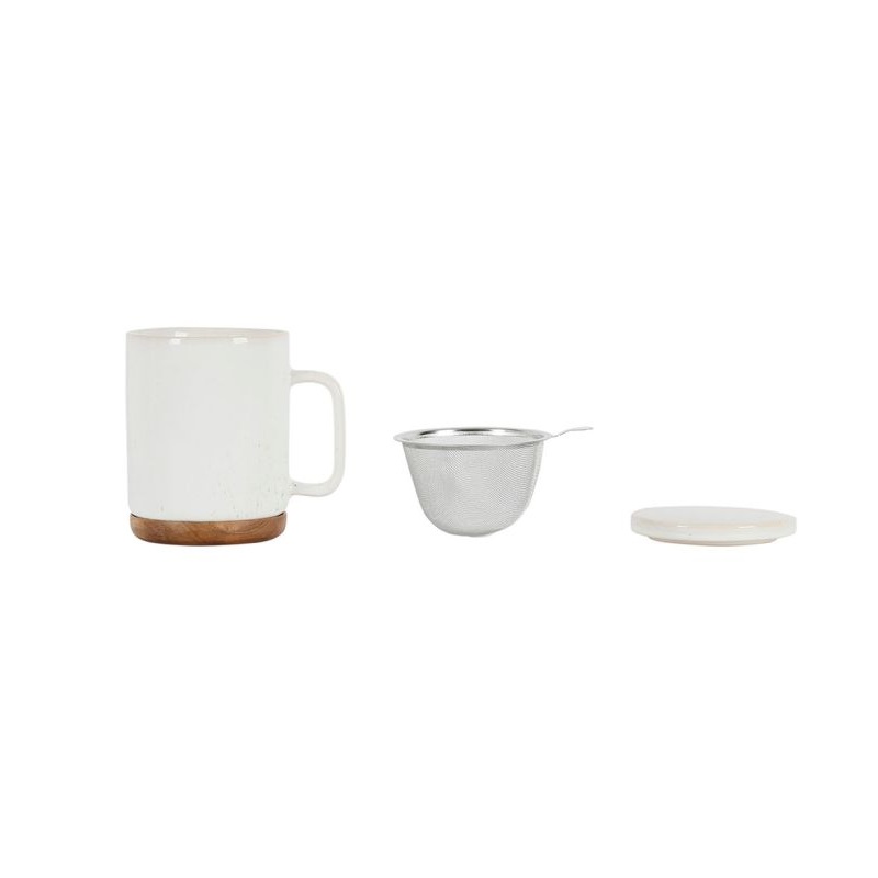 Tisanière nordika en grès blanc 45 cl filtre inox - sema