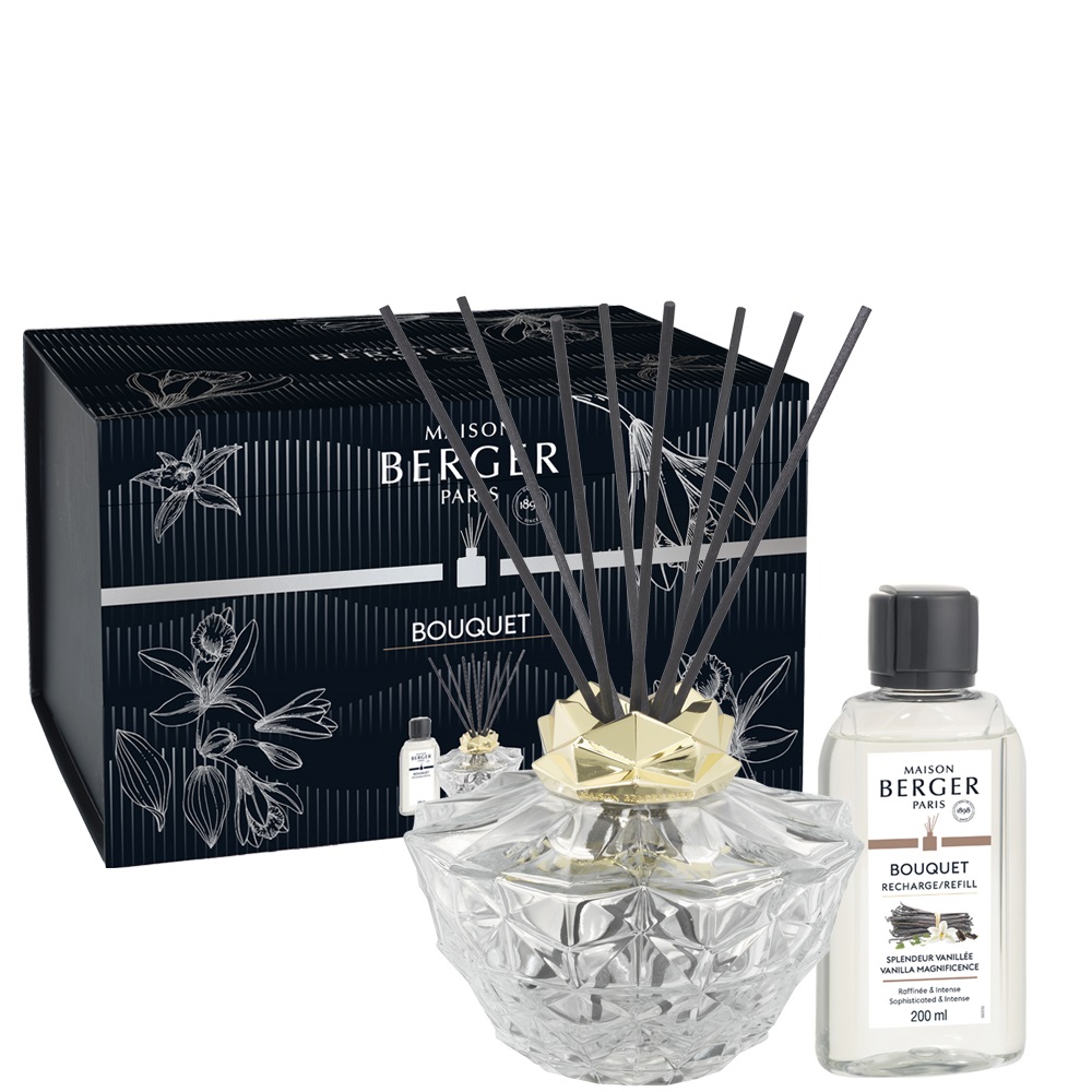 Kali transparent bouquet parfumé + splendeur vanilée - maison berger paris