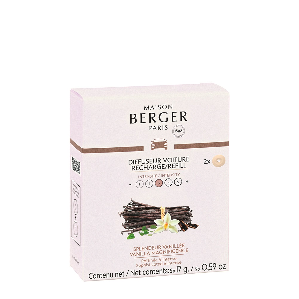 Lot de 2 recharges diffuseur voiture splendeur vanillée - maison berger paris