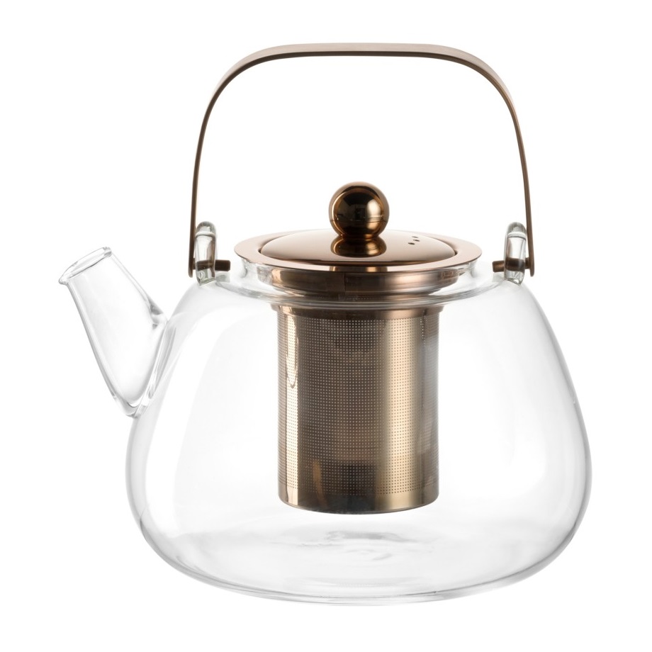 Théière en verre avec filtre et anse en inox 1,2 l tè per te - leonardo