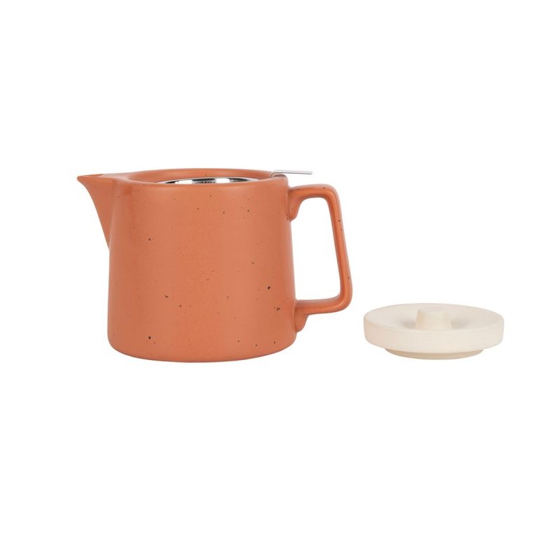 Théière verde en grès avec filtre en inox 1l terracotta - sema