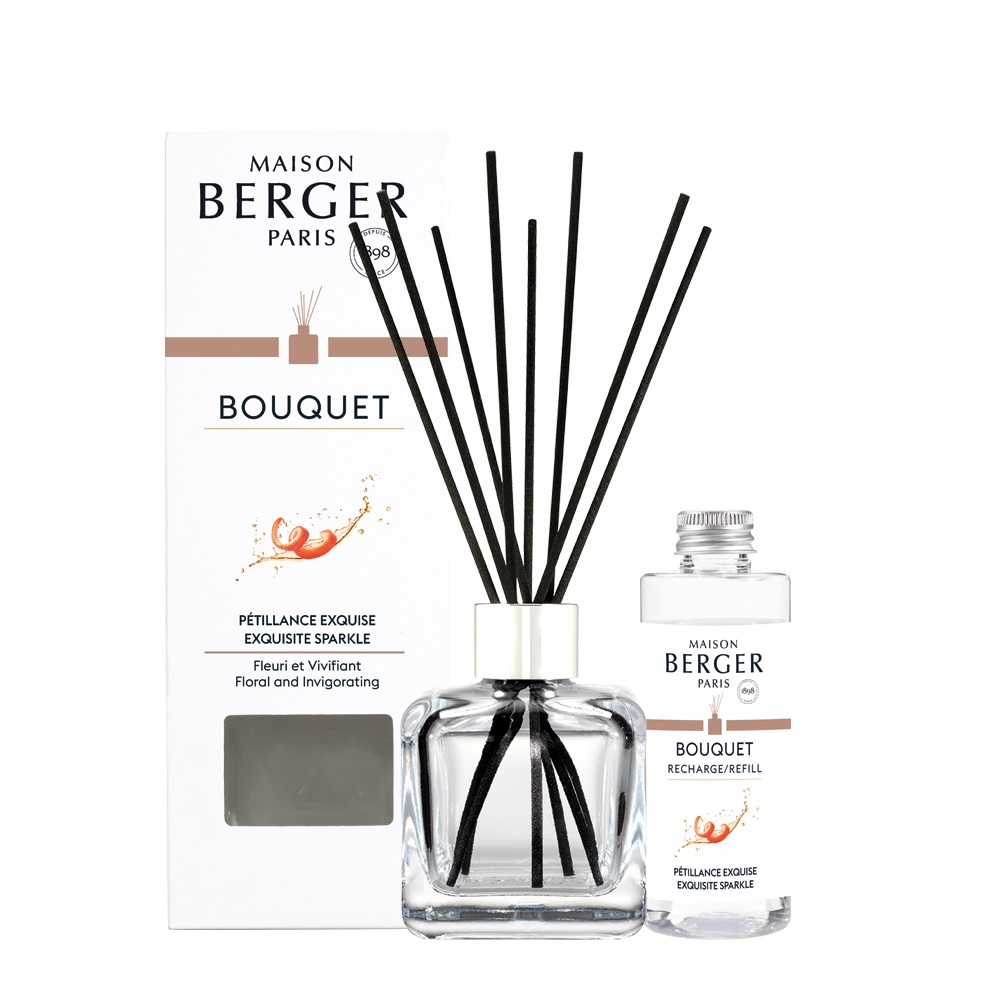 Bouquet cube à brins parfumés pétillance exquise 100 ml - maison berger paris
