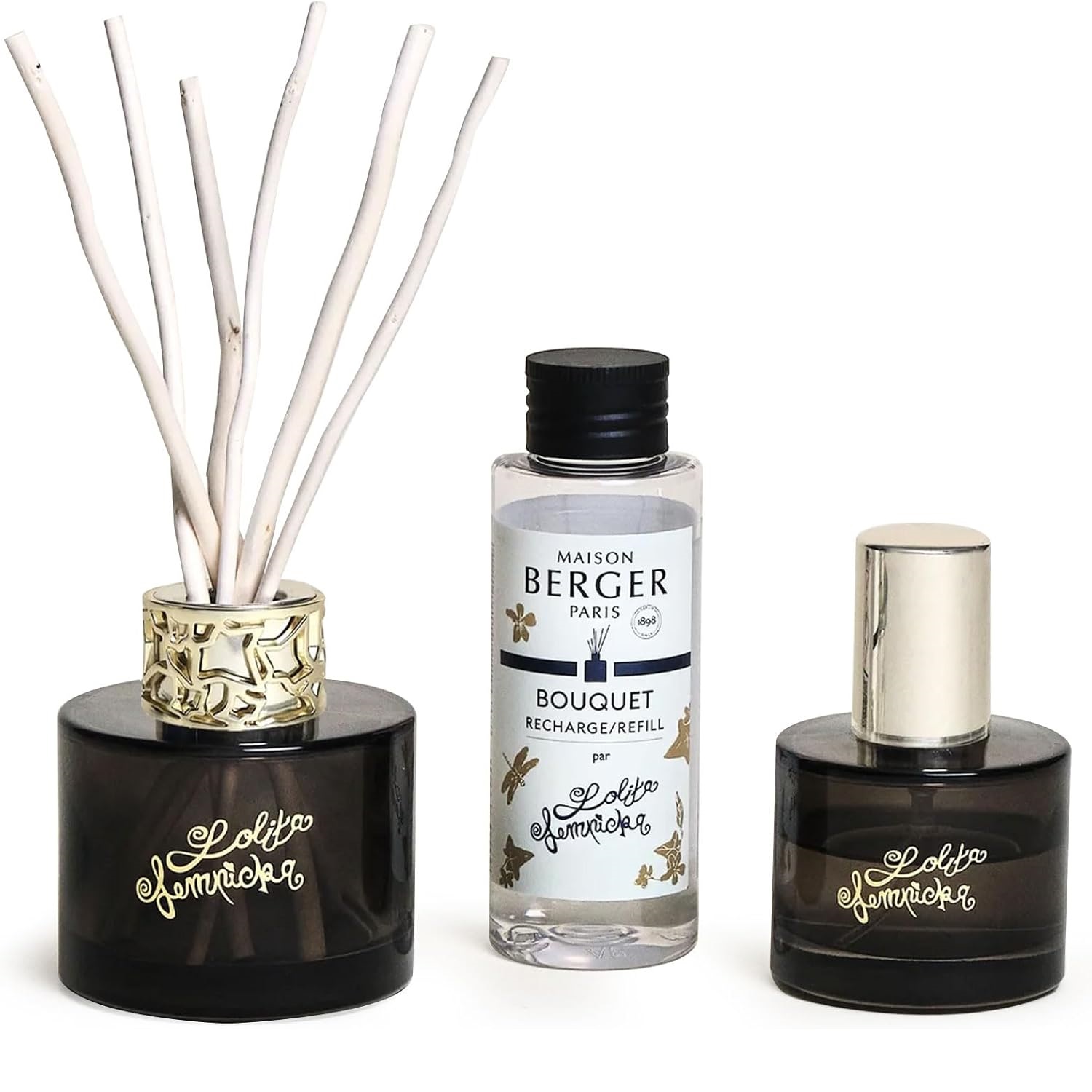 Lolita lempicka black edition - coffret duo mini bouquet & spray d’intérieur - maison berger paris