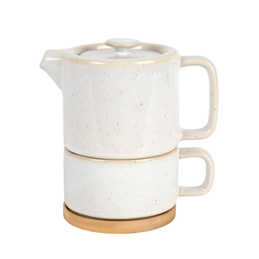 Théière égoiste avec filtre inox - nordika écru 45cl + 25cl - sema