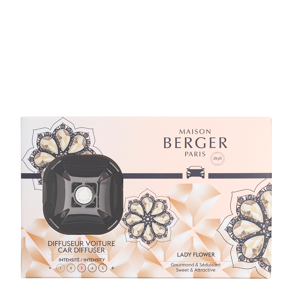Eternity gun métal diffuseur de parfum pour voiture lady flower - maison berger paris