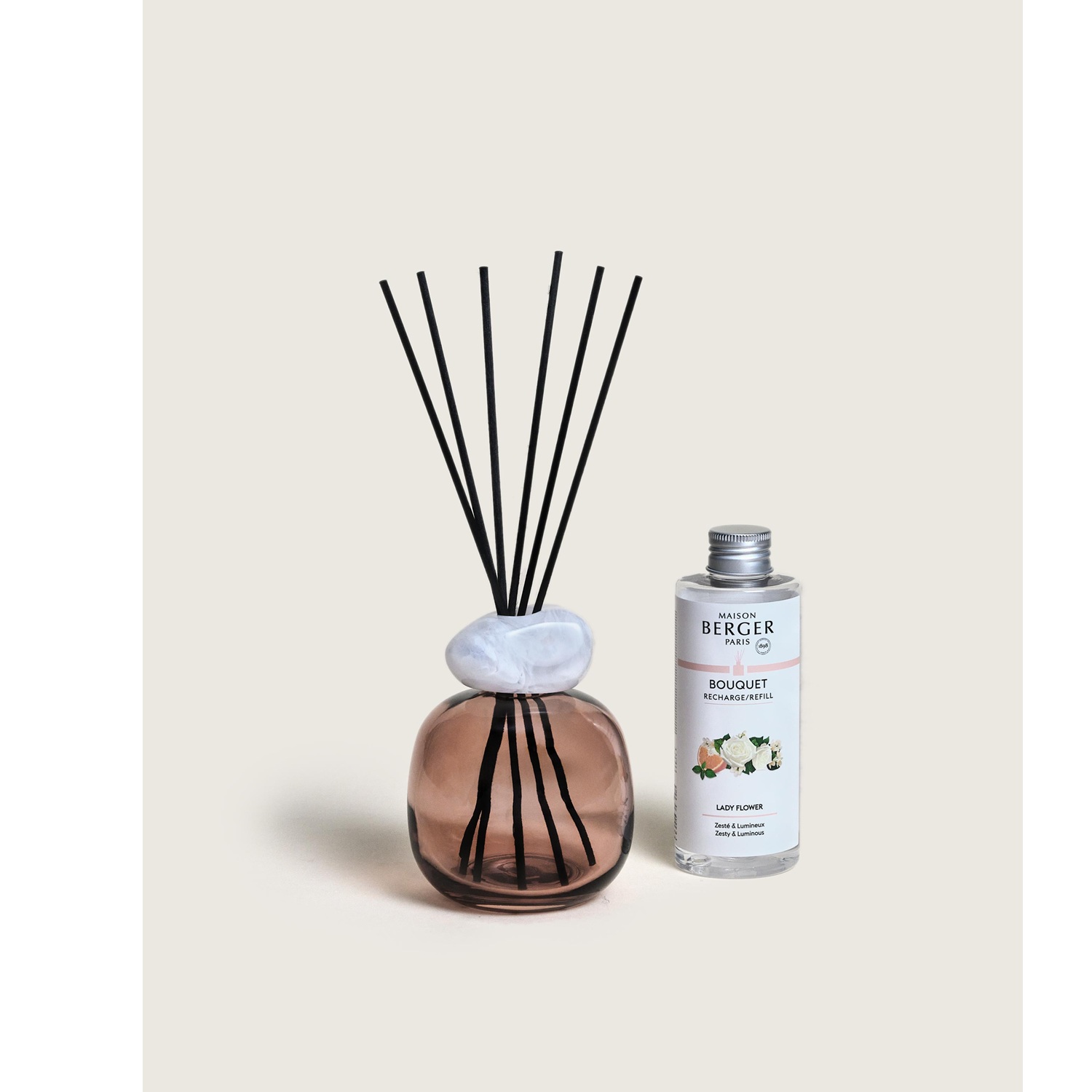 Bouquet parfumé minéral quartz et prune - maison berger paris