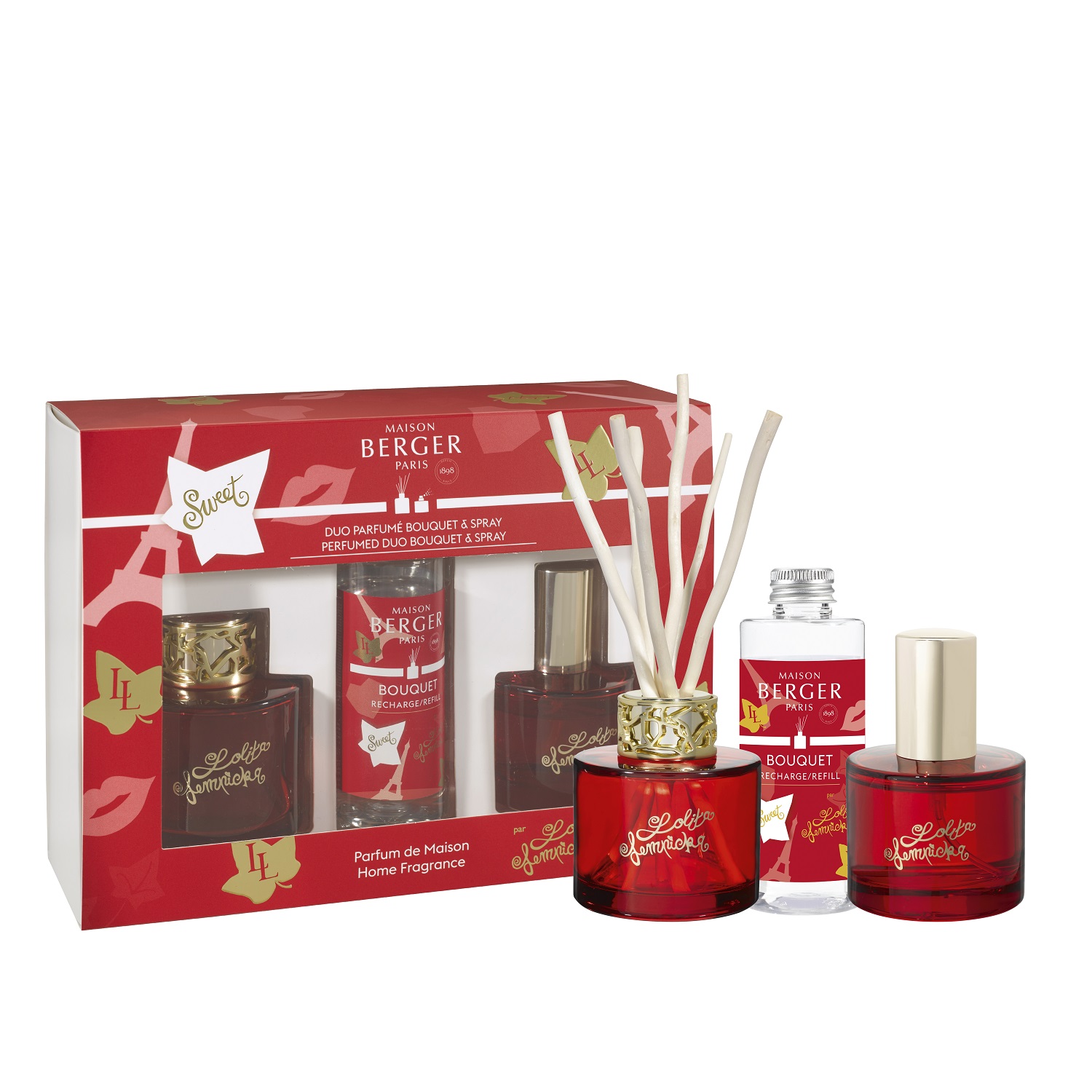 Lolita lempicka sweet - coffret duo mini bouquet & spray d’intérieur - maison berger paris