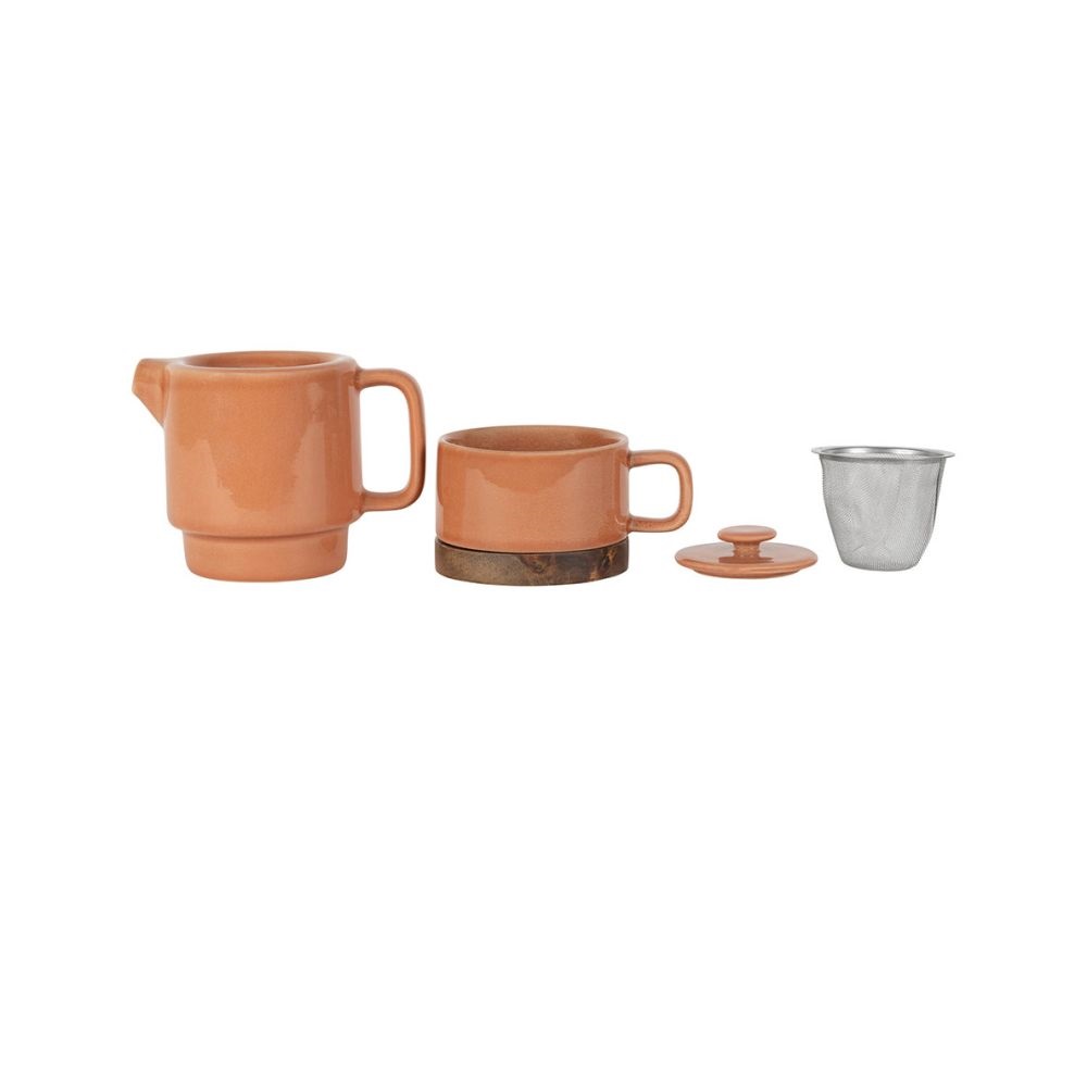 Théière égoiste avec filtre inox - nordika terracotta 45cl + 25cl - sema