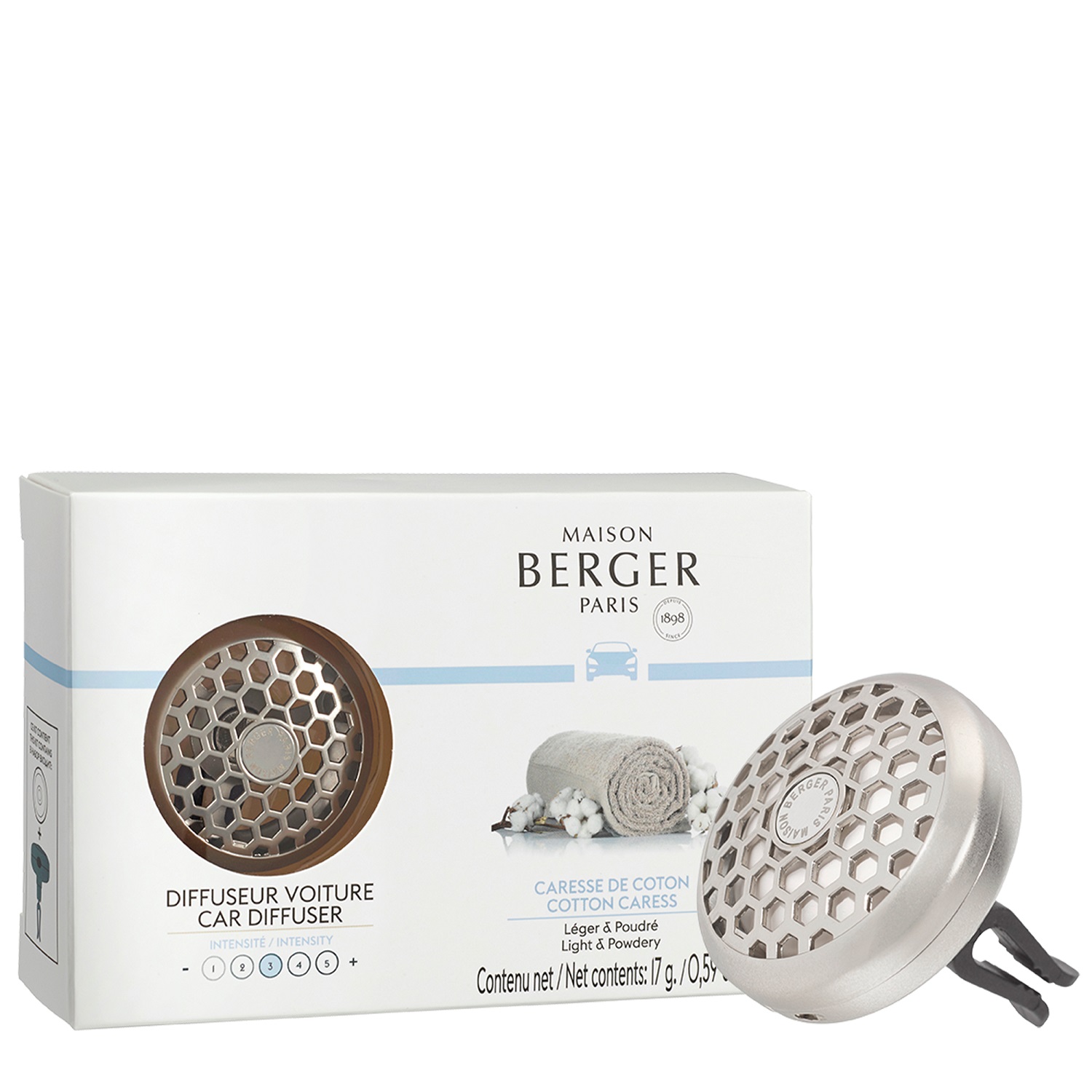 Diffuseur voiture caresse de coton - maison berger paris