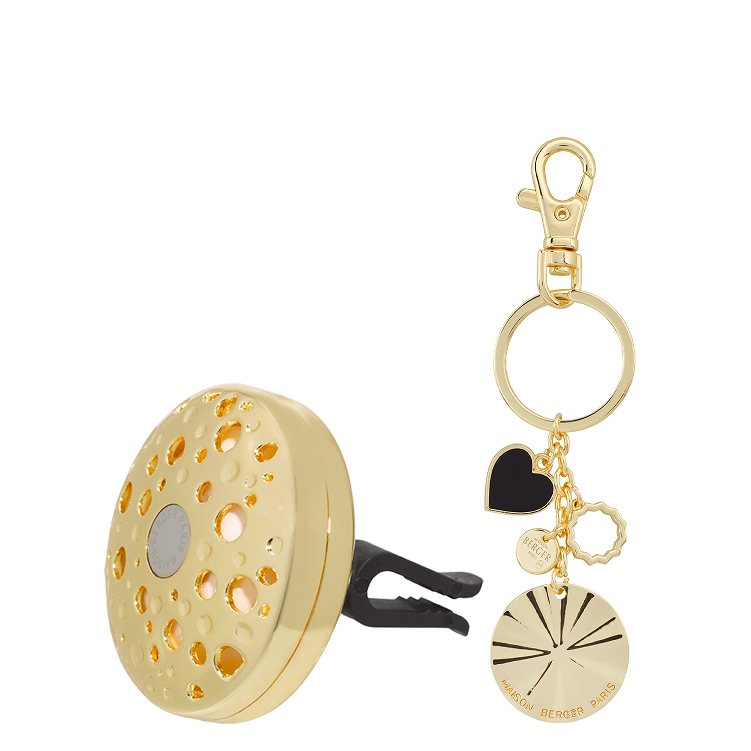 Coffret les petits trésors ophelia diffuseur voiture & porte clefs or - maison berger paris