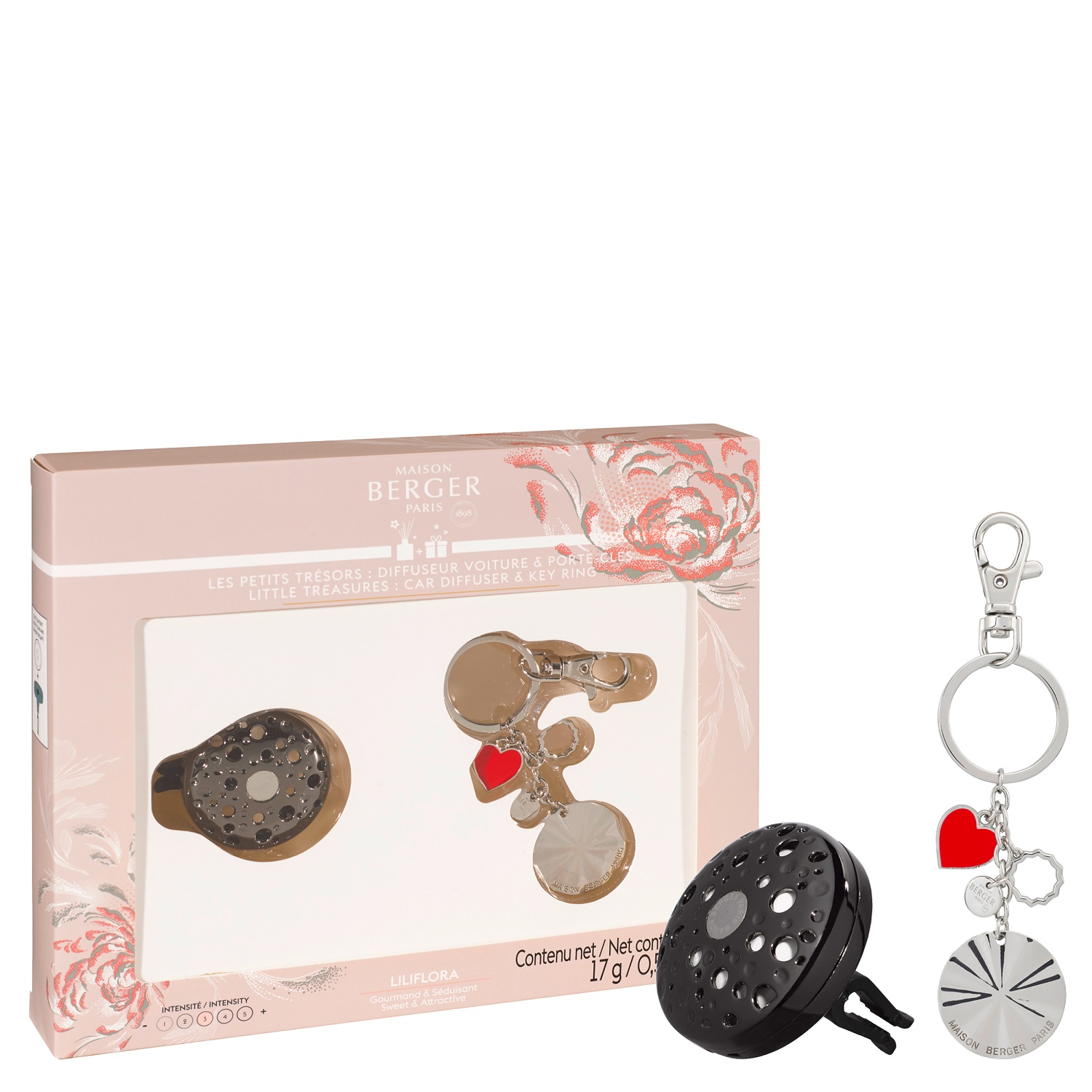 Coffret les petits trésors ophelia diffuseur voiture argent-gun metal- maison berger paris
