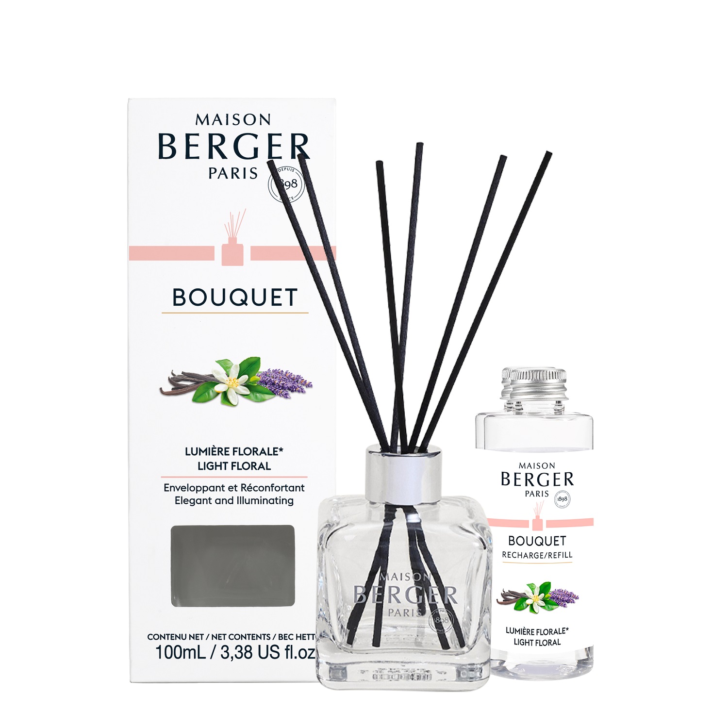 Lumière florale - bouquet cube parfumé 100ml - maison berger paris