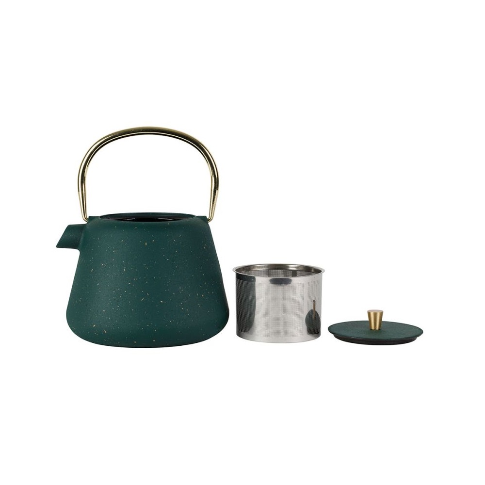 Théière en fonte 1l arty emeraude et doré - sema