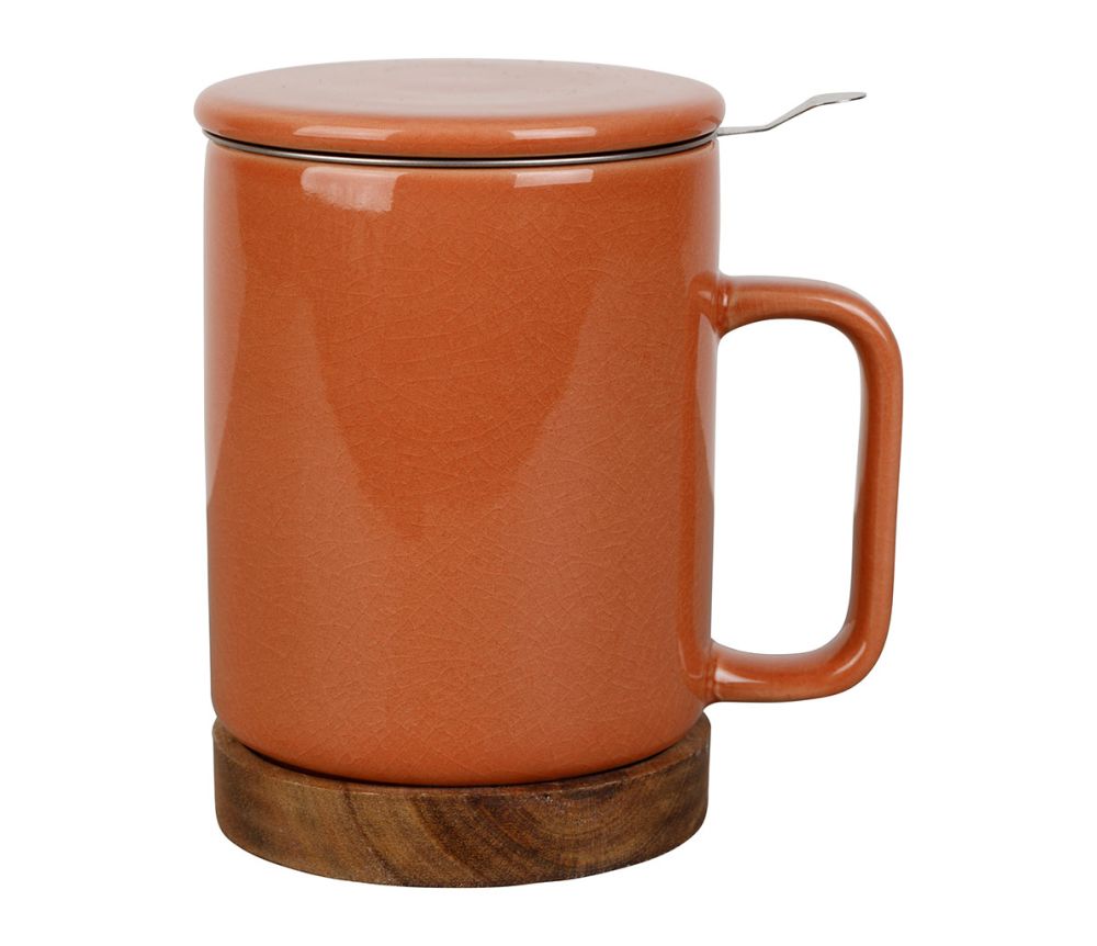 Tisanière nordika en grès terracotta craquelé 35 cl filtre inox - sema