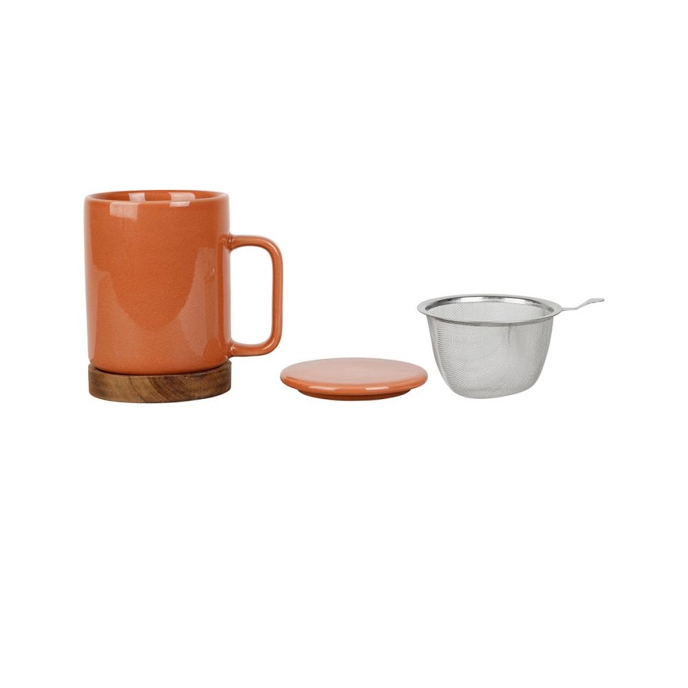 Tisanière nordika en grès terracotta craquelé 35 cl filtre inox - sema