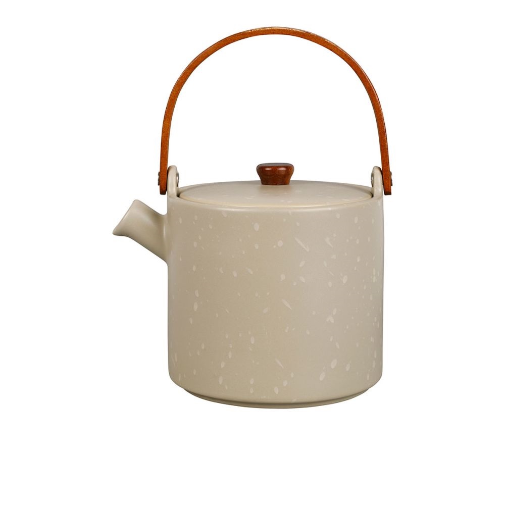 Théière klosen en grès grège moucheté mat, 1,4 l filtre inox - sema