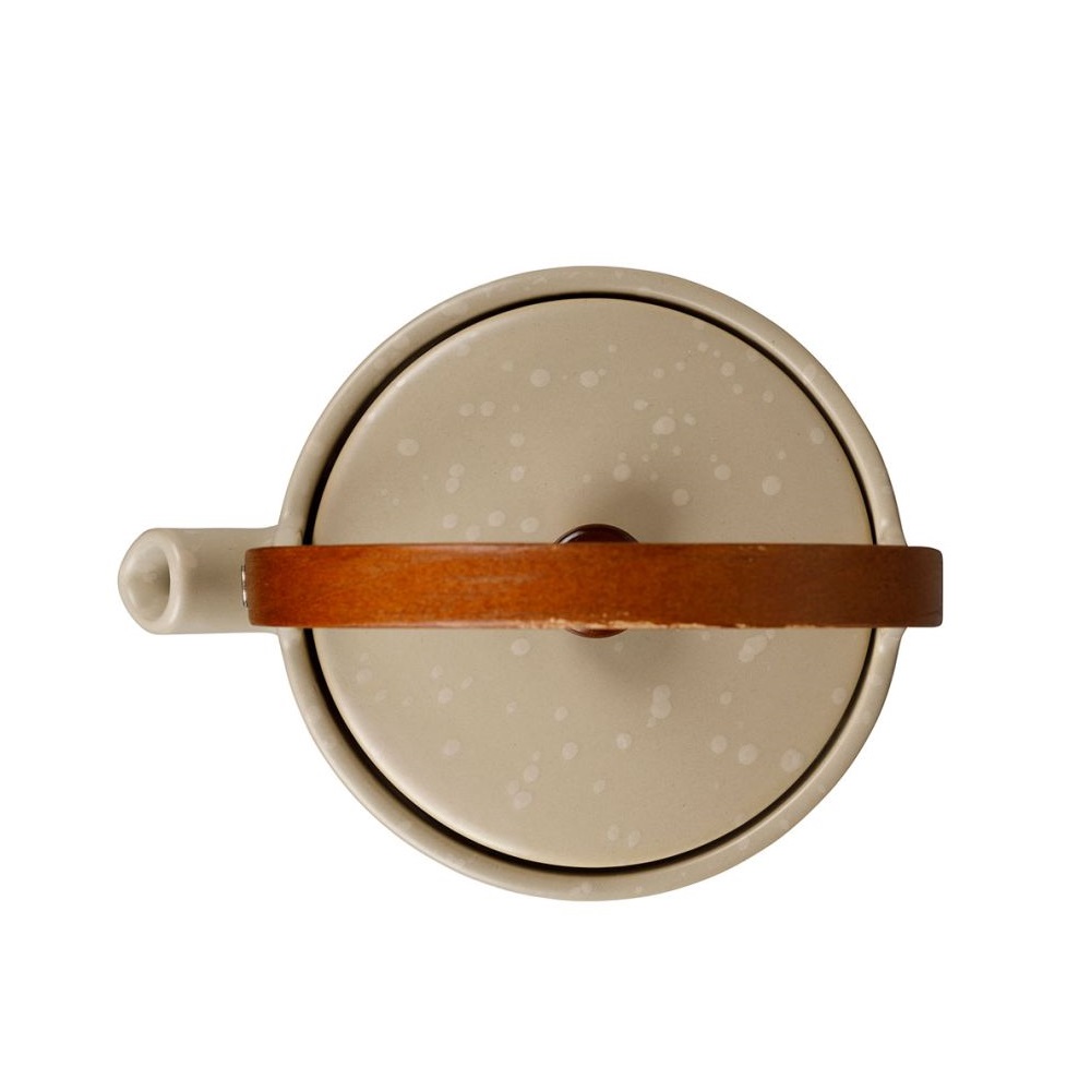 Théière klosen en grès grège moucheté mat, 1,4 l filtre inox - sema