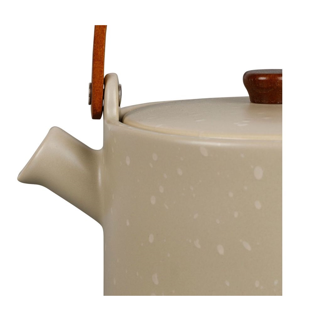 Théière klosen en grès grège moucheté mat, 1,4 l filtre inox - sema